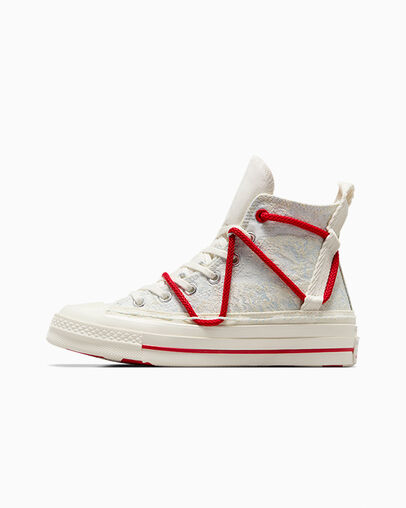 Chuck 70 Lunar New Year Double Lace Egret/Red/Cloudy Daze Grey, Inner Side View