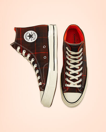 Plaid Chuck 70 Black/Bright Crimson/Egret
