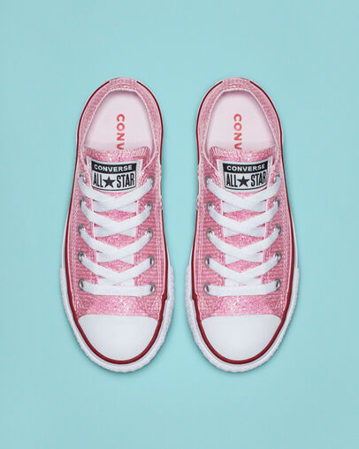 Chuck Taylor All Star Sparkle Low Top Pink Foam/Enamel Red/White