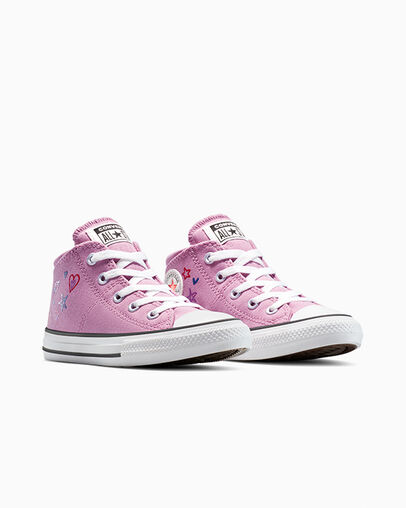 Chuck Taylor All Star Madison Easy-On Doodles Cliffside Rose/White/Black, Top and Side View
