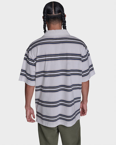 CONS Striped Polo Shirt White 10A Multi, Detail View