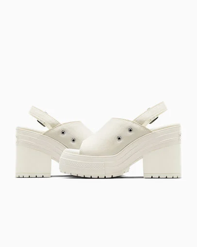 Chuck 70 De Luxe Heel Sandal Platform Egret/Egret/Egret, Detail Angle View