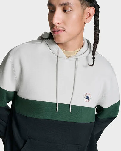 Color Block Pullover Hoodie Grey Multi, Detail View