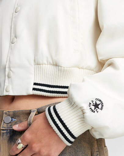 Retro All Star Varsity Jacket Converse Egret, Detail View