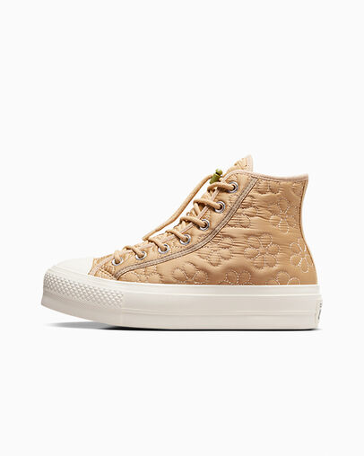 Chuck Taylor All Star Lift Platform Quilted Epic Dune/Nomad Khaki/Egret, Inner Side View