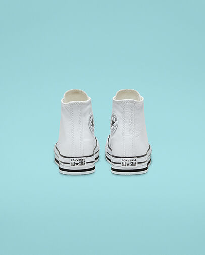 Leather Chuck Taylor All Star Platform White/White/Black