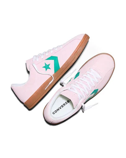 All Star Classic Trainer Suede New Found Bloom Pink/Lizard Breath Green/Gum, Angled View