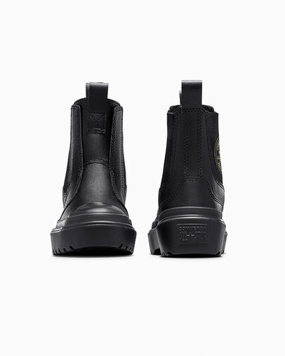 Chuck Taylor All Star Lugged Chelsea Boot Black/Black/Black, Heel View