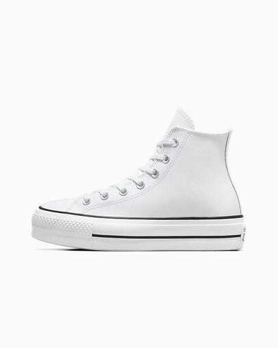 Chuck Taylor All Star Leather Platform White/Black/White, Inner Side View