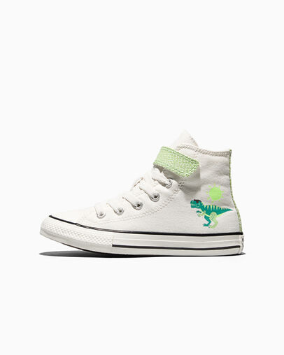 Chuck Taylor All Star Easy-On Dinos Vintage White/Fresh Cut Green/Neon Mantis Green, Inner Side View