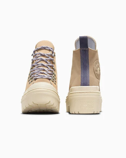 Chuck Taylor All Star Lugged Heel Waterproof Platform Warm Quarry/Miso Glaze, Heel View