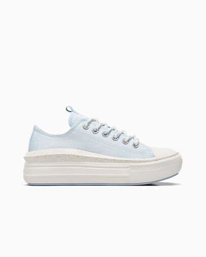 Chuck Taylor All Star Move Platform Washed Canvas Cloudy Daze Blue/Egret/Rainy Daze, Outer Side View