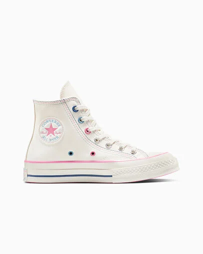 Chuck 70 Stars Egret/Oops Pink/Infinity Pool, Outer Side View