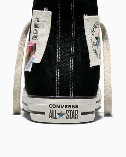 Chuck Taylor All Star Pride Patch Black/Egret/Egret, Detail Angle View