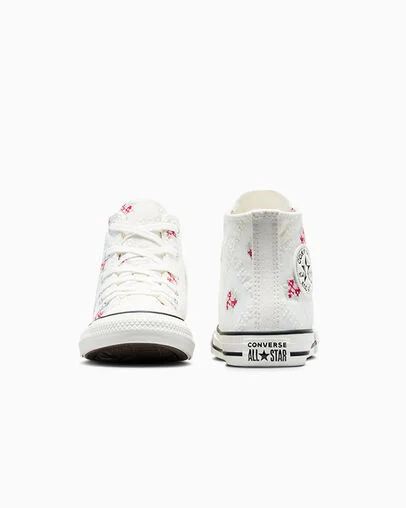 Chuck Taylor All Star Rose Cross Stitch Vintage White/Egret, Heel View