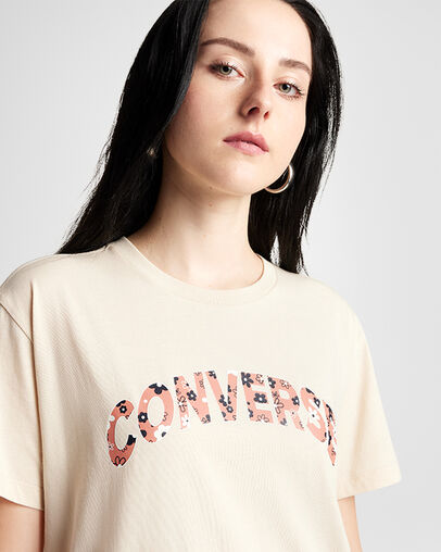 Relaxed Floral T-Shirt Light Dune, Detail View