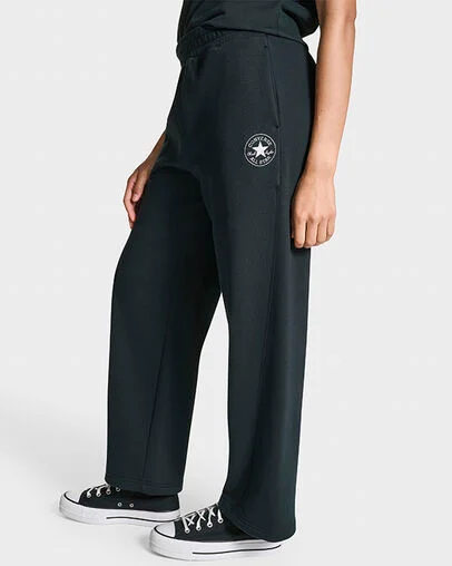 Barrel Leg Sweatpants Black, Full Body View