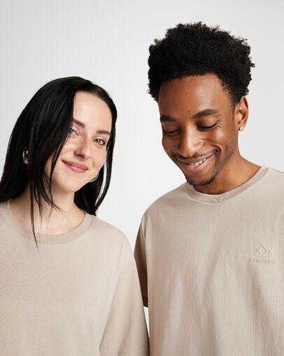 Converse Go-To Star Chevron Debossed T-Shirt Papyrus, Detail View