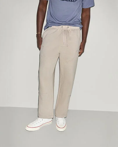 Double Knee Relaxed Sweatpants Papyrus, Front View