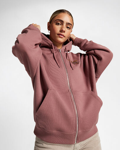 Blooming Full-Zip Hoodie Saddle, Front View