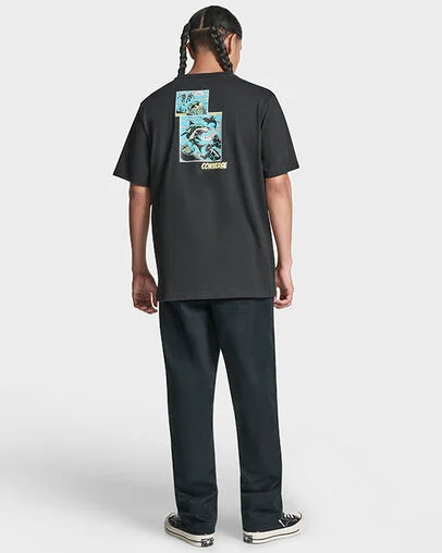 Shark Comic T-Shirt Black, Detail View