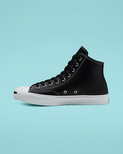 Leather Side Zip Jack Purcell Black/Black/White