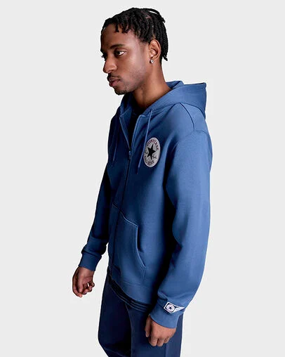 Chuck Taylor All Star Patch Full-Zip Hoodie Slacker Blue, Detail View
