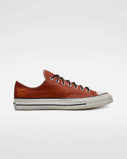 Custom Chuck 70 Engraved Leather Low Top rust