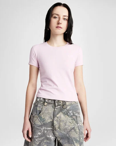 Cropped T-Shirt Summit Pink, Front View
