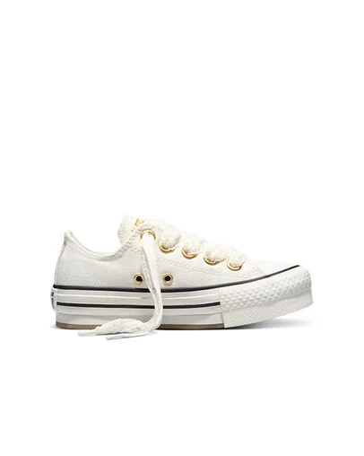 Chuck Taylor All Star EVA Lift Platform Lace Vintage White/Gold/Black, Outer Side View