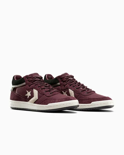 CONS Fastbreak Pro Suede & Cordura Deep Bordeaux//Papyrus/Egret, Top and Side View