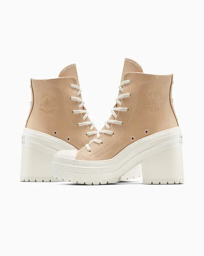 Chuck 70 De Luxe Heel Platform Western Glam Epic Dune/Egret/Black, Detail Angle View