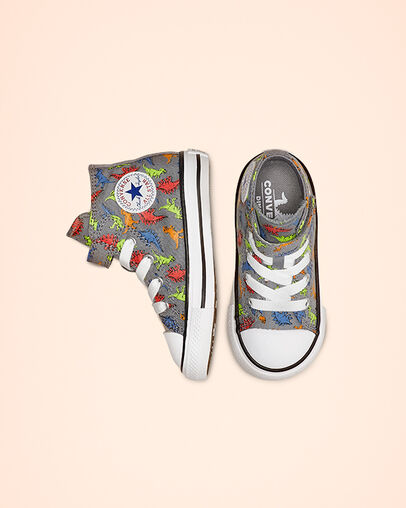 Dinoverse Hook and Loop Chuck Taylor All Star Cool Grey/Black/White