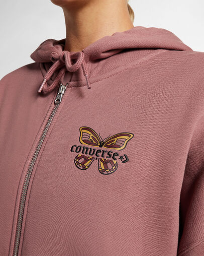 Blooming Full-Zip Hoodie Saddle, Detail View