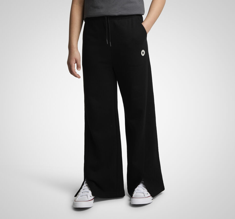 Vented Wide-Leg Pants Black