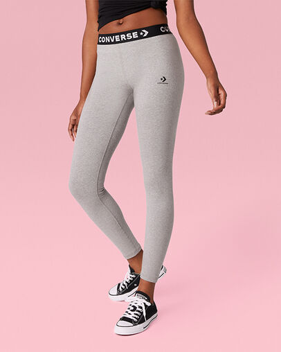 Wordmark Legging Vintage Grey Heather, Front View