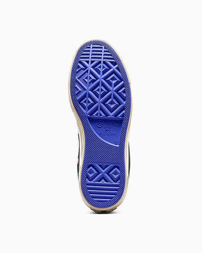 Chuck 70 Ribbon Laces Black/Blue Flame/Natural Ivory, Outsole View