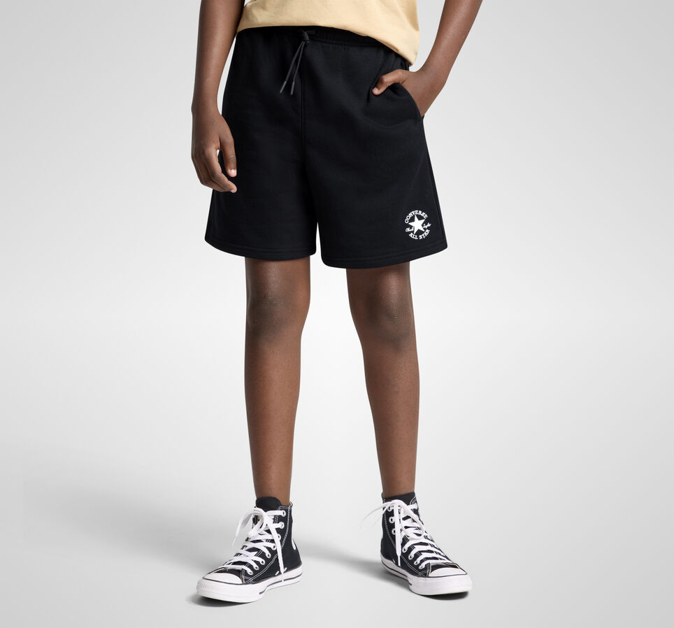 Embroidered Chuck Taylor Patch French Terry Shorts Black