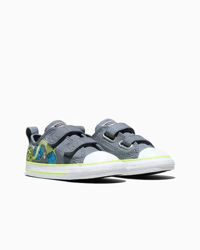 Chuck Taylor All Star Easy-On Planets Grey New World/Neon Mantis, Top and Side View