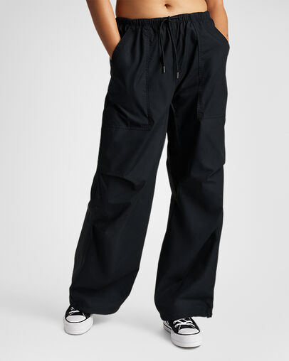 Parachute Pants Converse Black, Front View