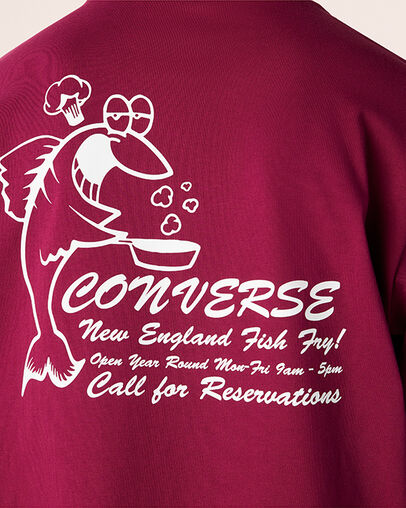 Fish Fry Shop Tee Rose Maroon, Detail View