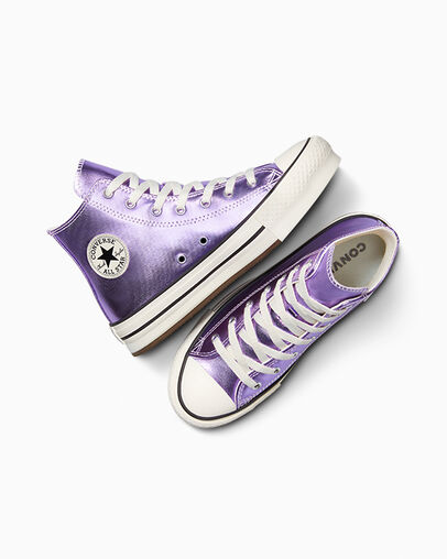Chuck Taylor All Star EVA Lift Platform Metallic Purple/Egret/Black, Angled View