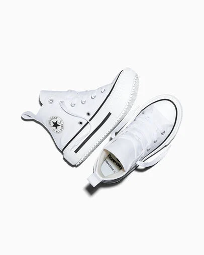 Chuck Taylor All Star Lift Double Stack Platform White/Black/Egret, Angled View