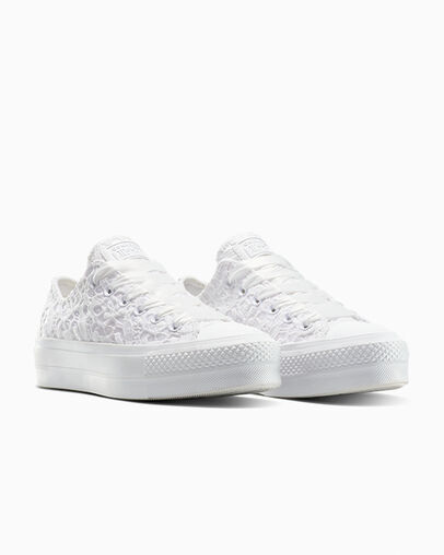 Chuck Taylor All Star Lift Platform Lace White/White/White, Top and Side View
