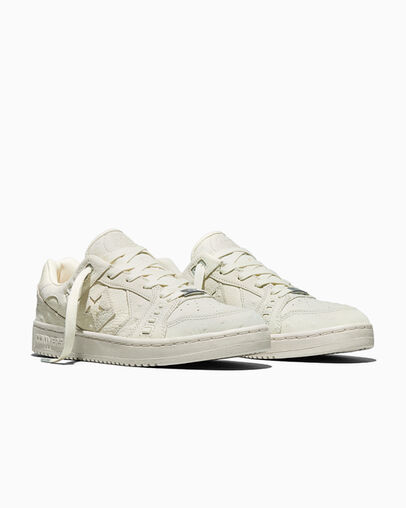 CONS AS-1 Pro Faux Ostrich Leather Egret/Classic Ecru/Silver, Top and Side View