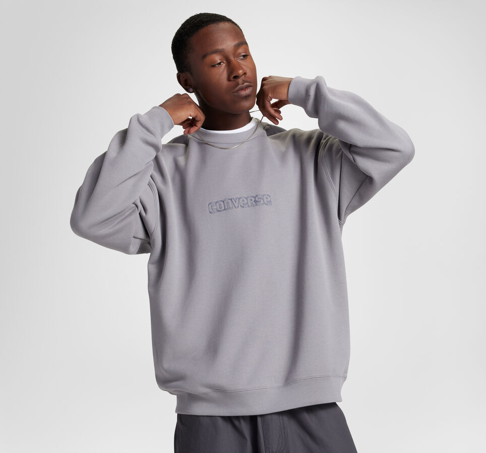 Premium Graphic Crew Sweatshirt Classic Grey