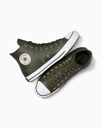 Chuck Taylor All Star Cave Green/Dark Whiskey/White, Angled View