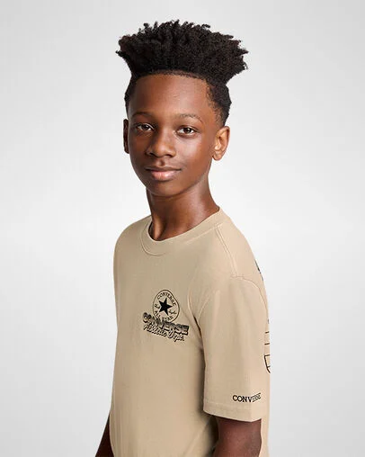 Dinosaur Short Sleeve T-Shirt Hay Day Brown, Detail View