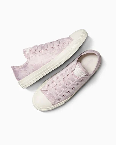 Chuck Taylor All Star Floral Satin Shy Flamingo/Egret, Angled View