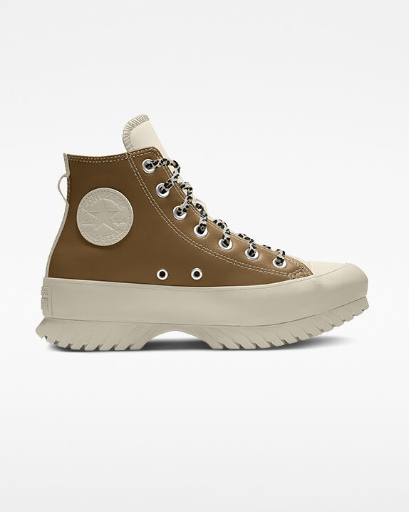 brown platform high top converse